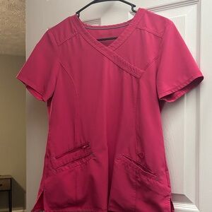 Women's Pink V-Neck Scrub Top